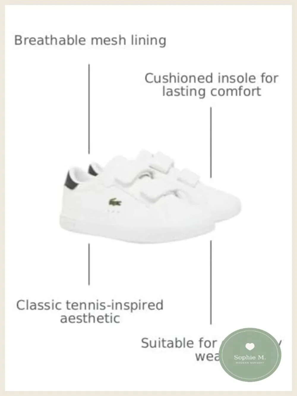 Infant Powercourt Sneakers Low-Top White Black Mesh Breathable